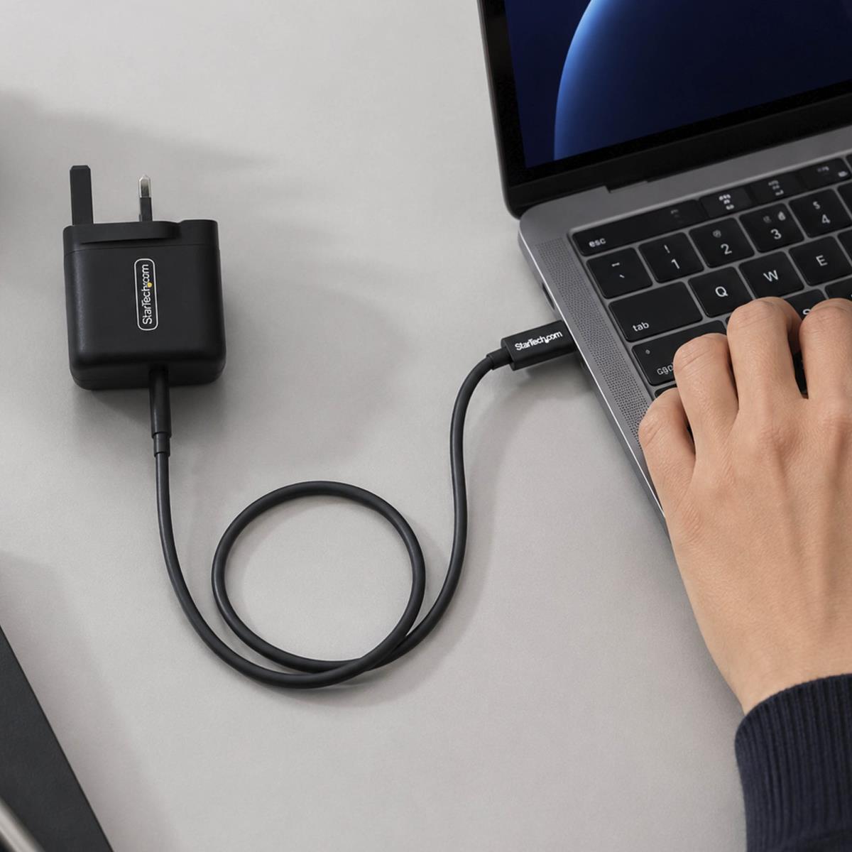 STARTECH.COM USB-c Laptop Charger 65w Compact Gan Wall Charger For Dell, Xps, Hp Probook, MacBook Pro, Microsoft Surface Pro, Black
