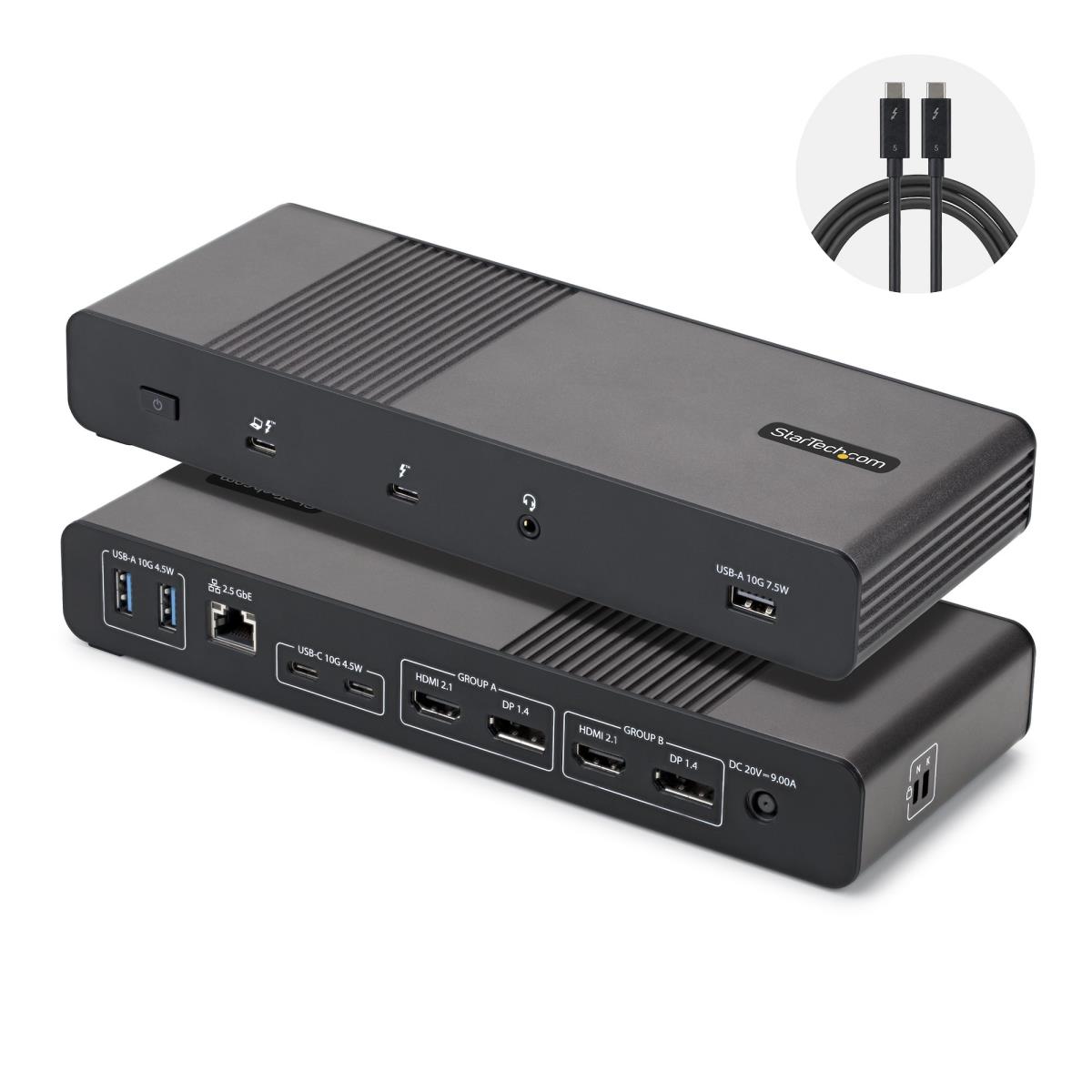 STARTECH.COM Laptop Charge - Thunderbolt 5 Docking Station Quad Monitor 140w