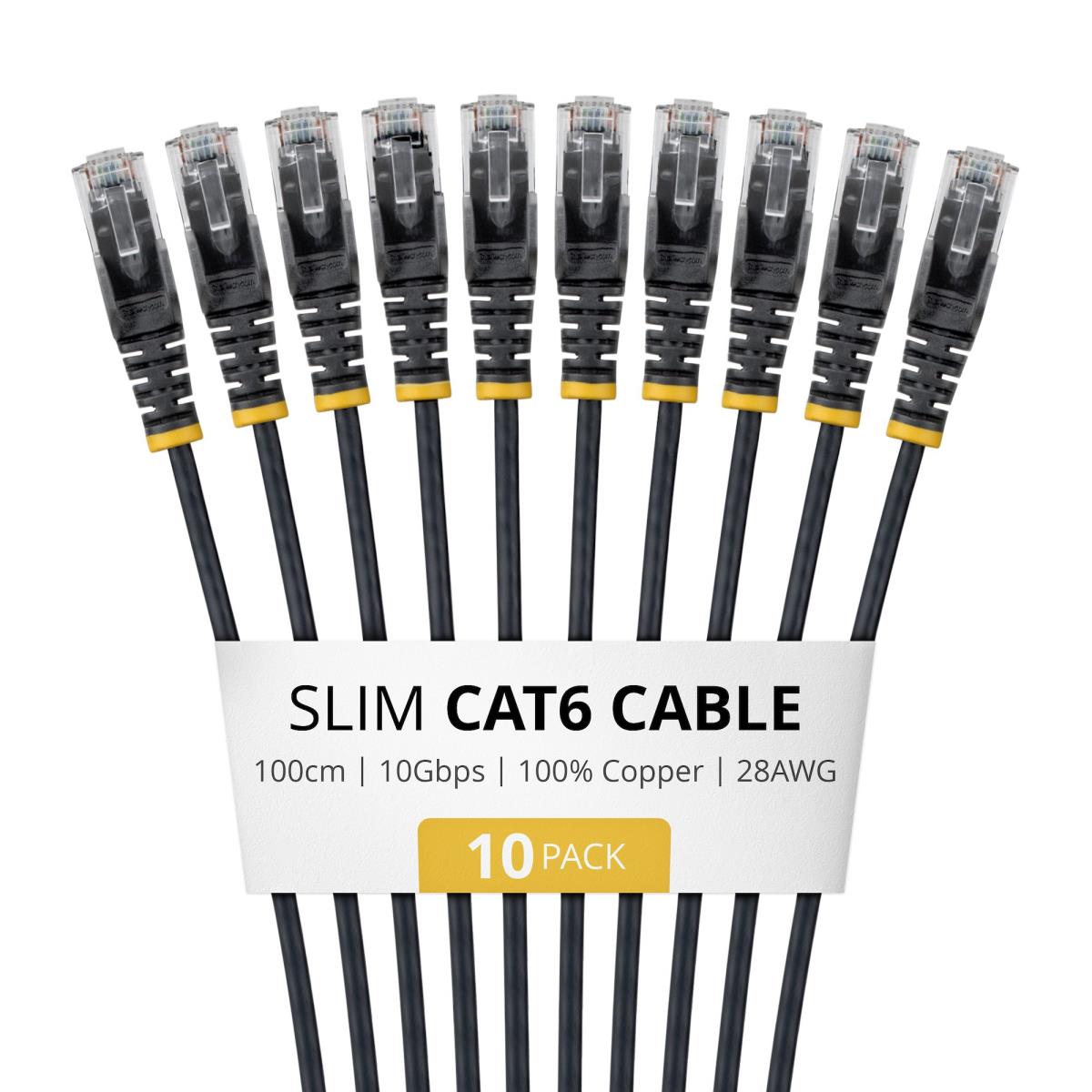 STARTECH.COM Patch Cable - CAT6 - Utp - Snagless - Slim - 1m - Black 10pack