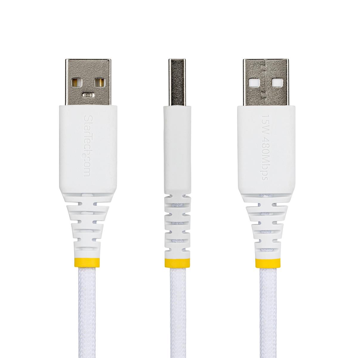 STARTECH.COM USB-c To USB-a Cable M/m USB 2.0 Dual-layer Braided - 1m White