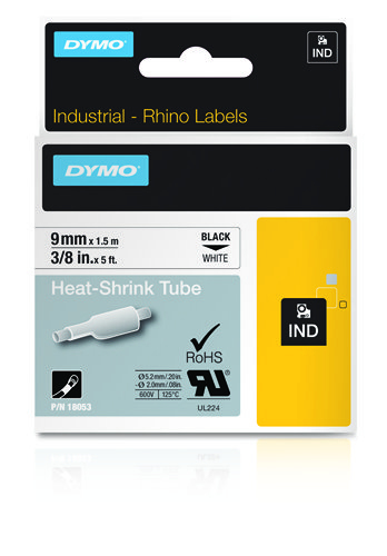 DYMO Rhino Tape Shrinkable Hose 9mm White