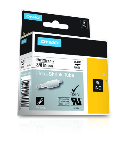 DYMO Rhino Tape Shrinkable Hose 9mm White