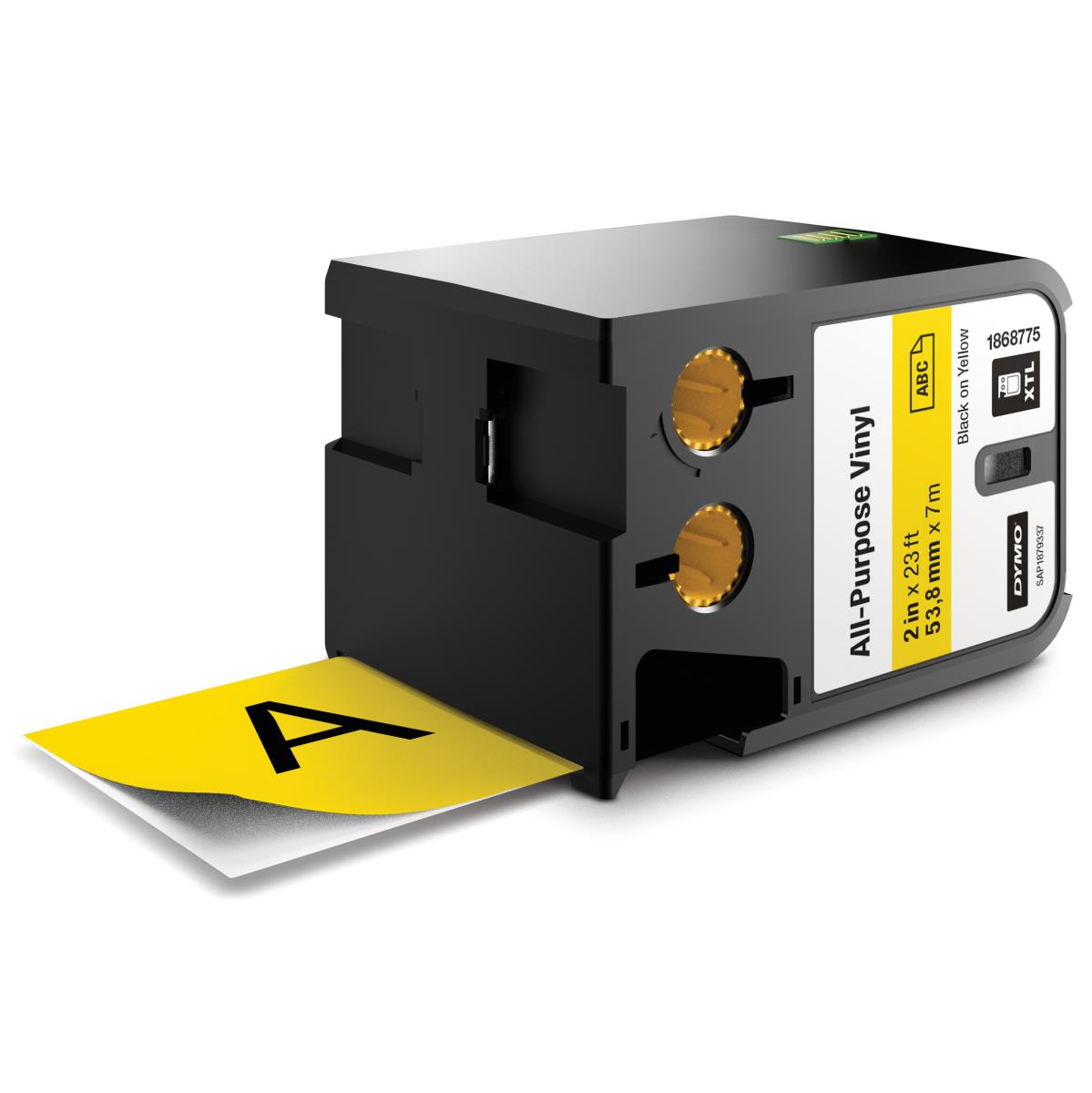 DYMO Xtl (54 Mm) All-purpose Vinyl Black On Yellow (1 Roll Of Tape)