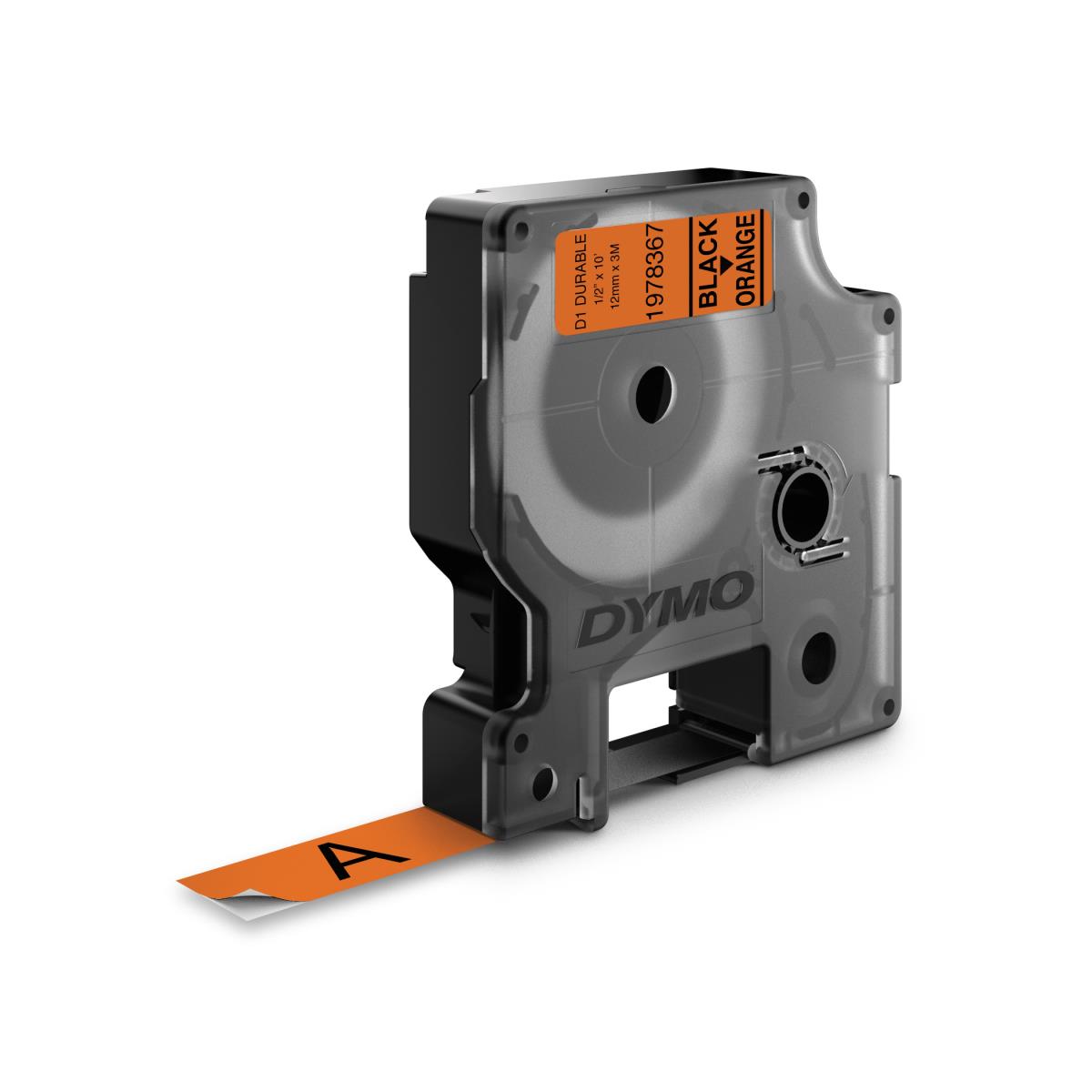 DYMO Durable D1 Tape Black/orange 12mm X 3mm