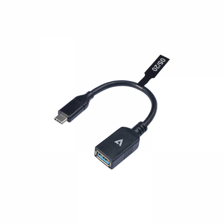 V7 - VIDEO SEVEN USB A FEMALE TO USB-C MALE 5GBPS BLACK CABLE