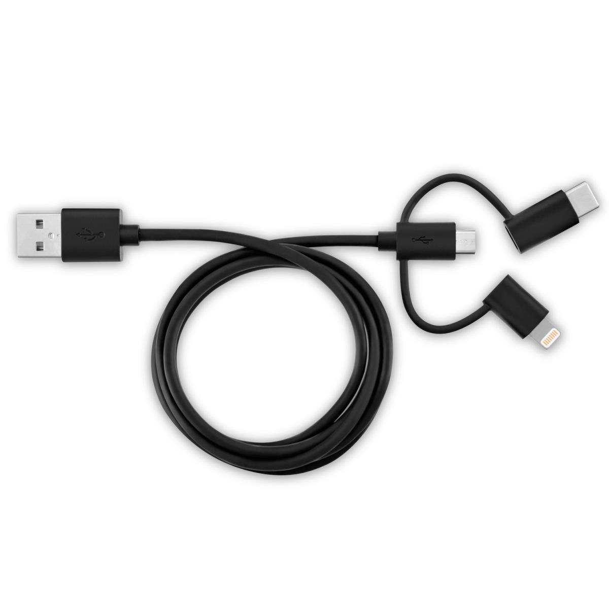 V7 - VIDEO SEVEN LIGHTNING/USBC/MICRO USB CABLE 3-IN-1 CABLE - MFI CERTIFIED