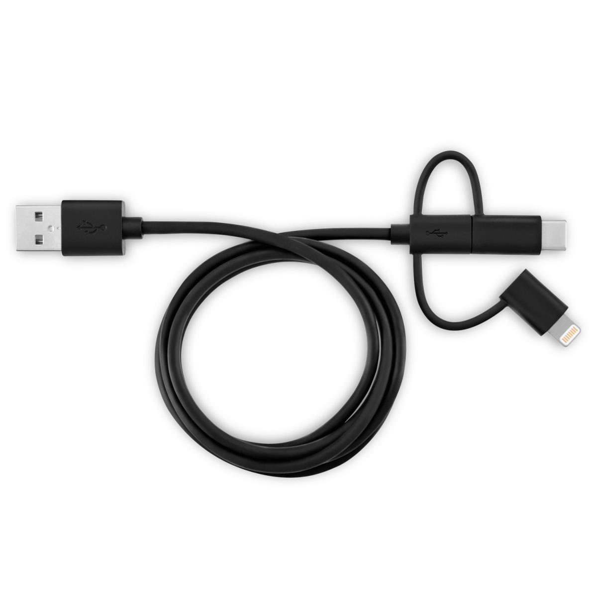 V7 - VIDEO SEVEN LIGHTNING/USBC/MICRO USB CABLE 3-IN-1 CABLE - MFI CERTIFIED