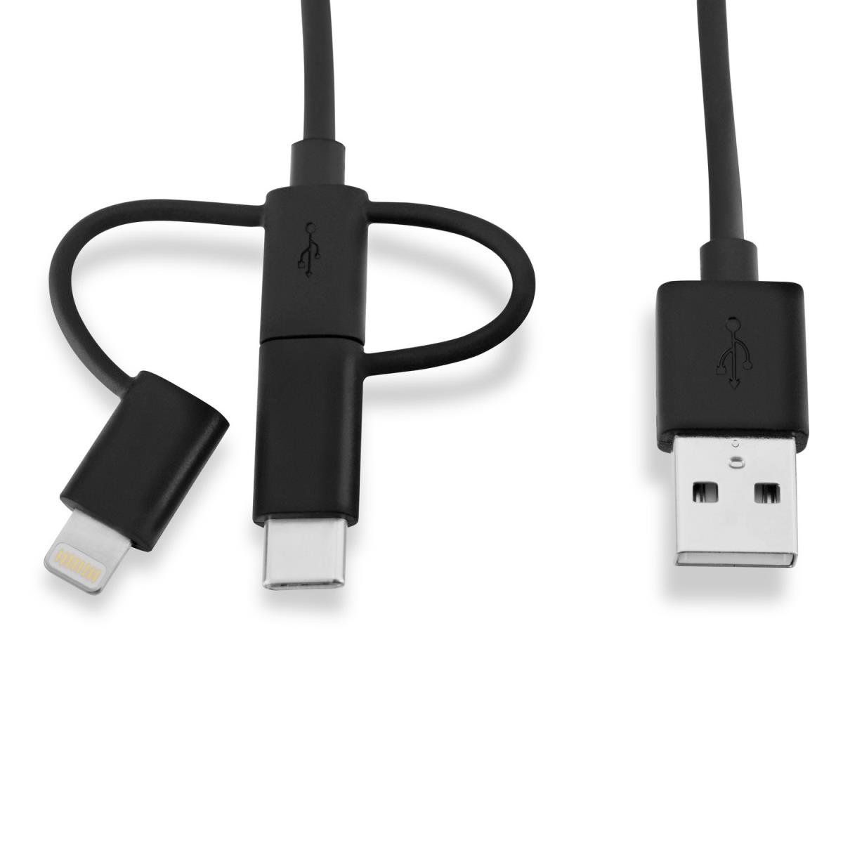 V7 - VIDEO SEVEN LIGHTNING/USBC/MICRO USB CABLE 3-IN-1 CABLE - MFI CERTIFIED