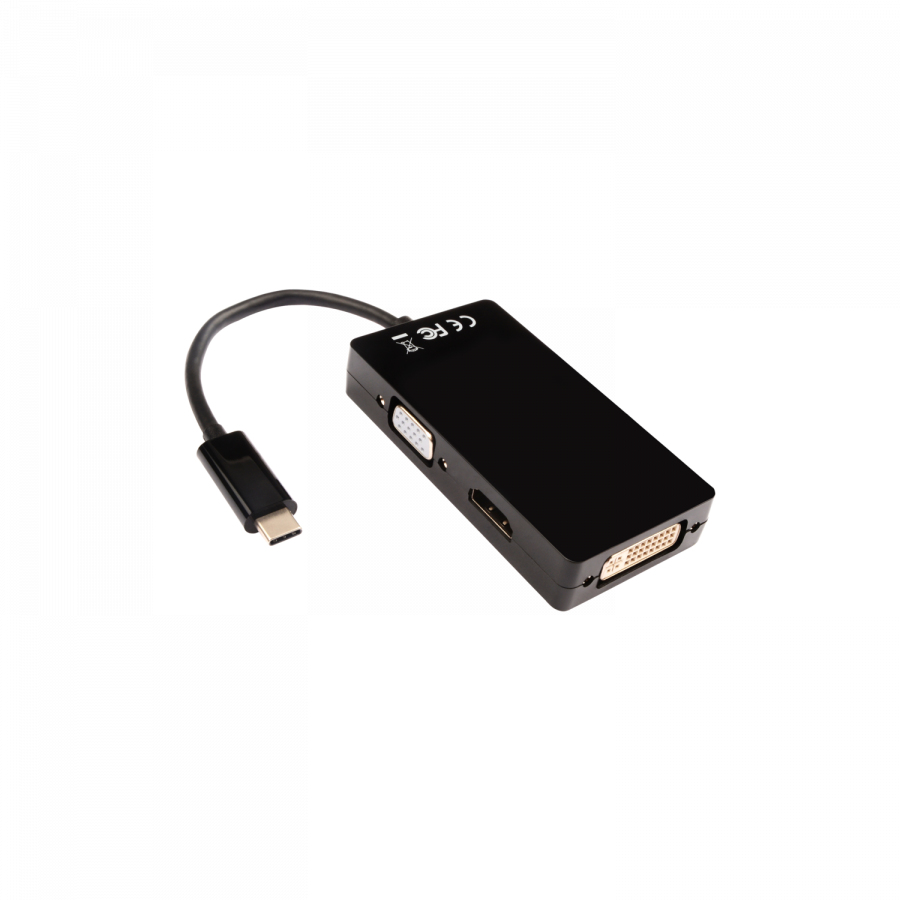 V7 - VIDEO SEVEN USB-C TO 3_IN_1 VIDEO ADAPTER VGA DVI HDMI 9GBPS 4K 30HZ UHD