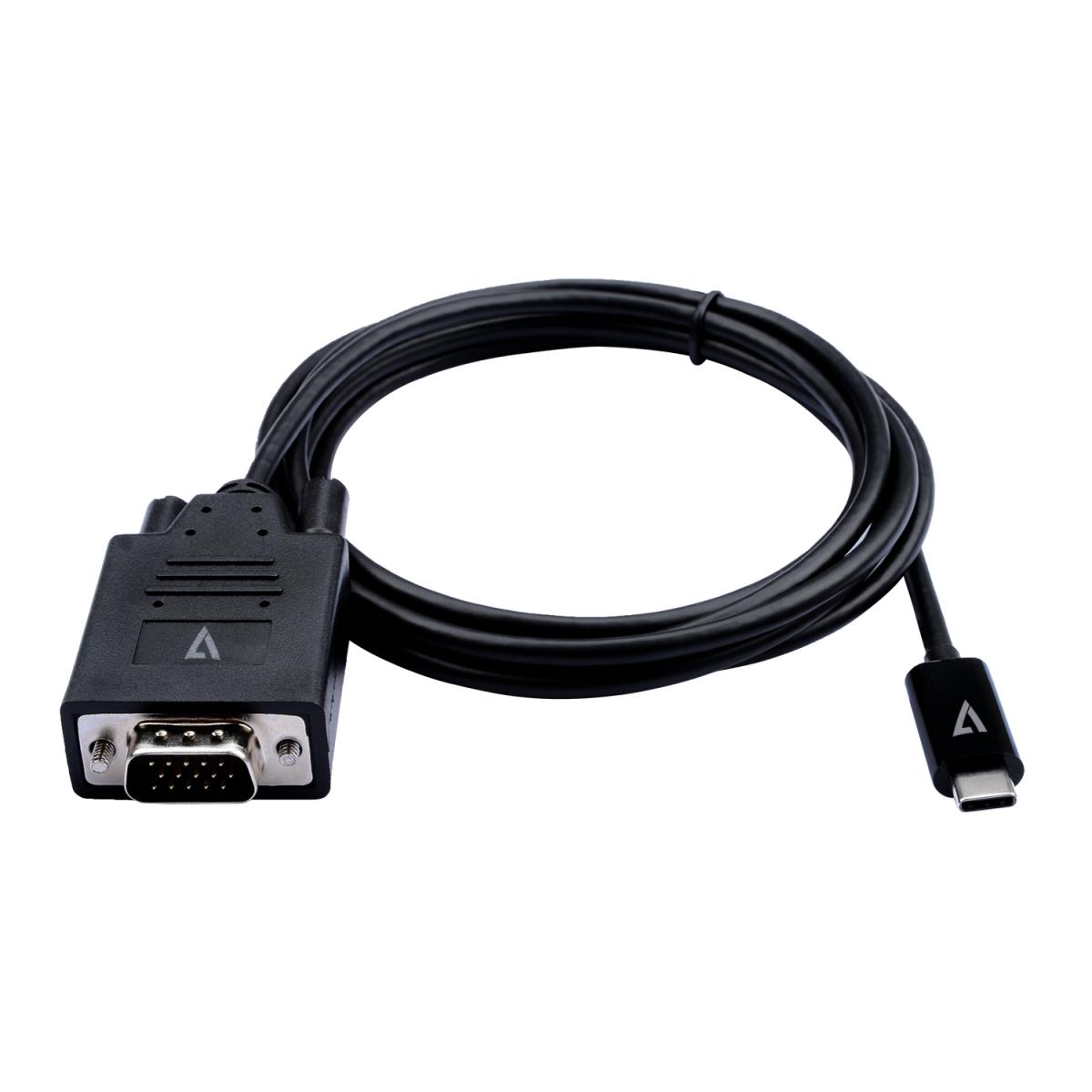 V7 - VIDEO SEVEN BLACK USB-C TO VGA VIDEO CABLE USB-C MALE TO VGA MALE 2M 6.6FT