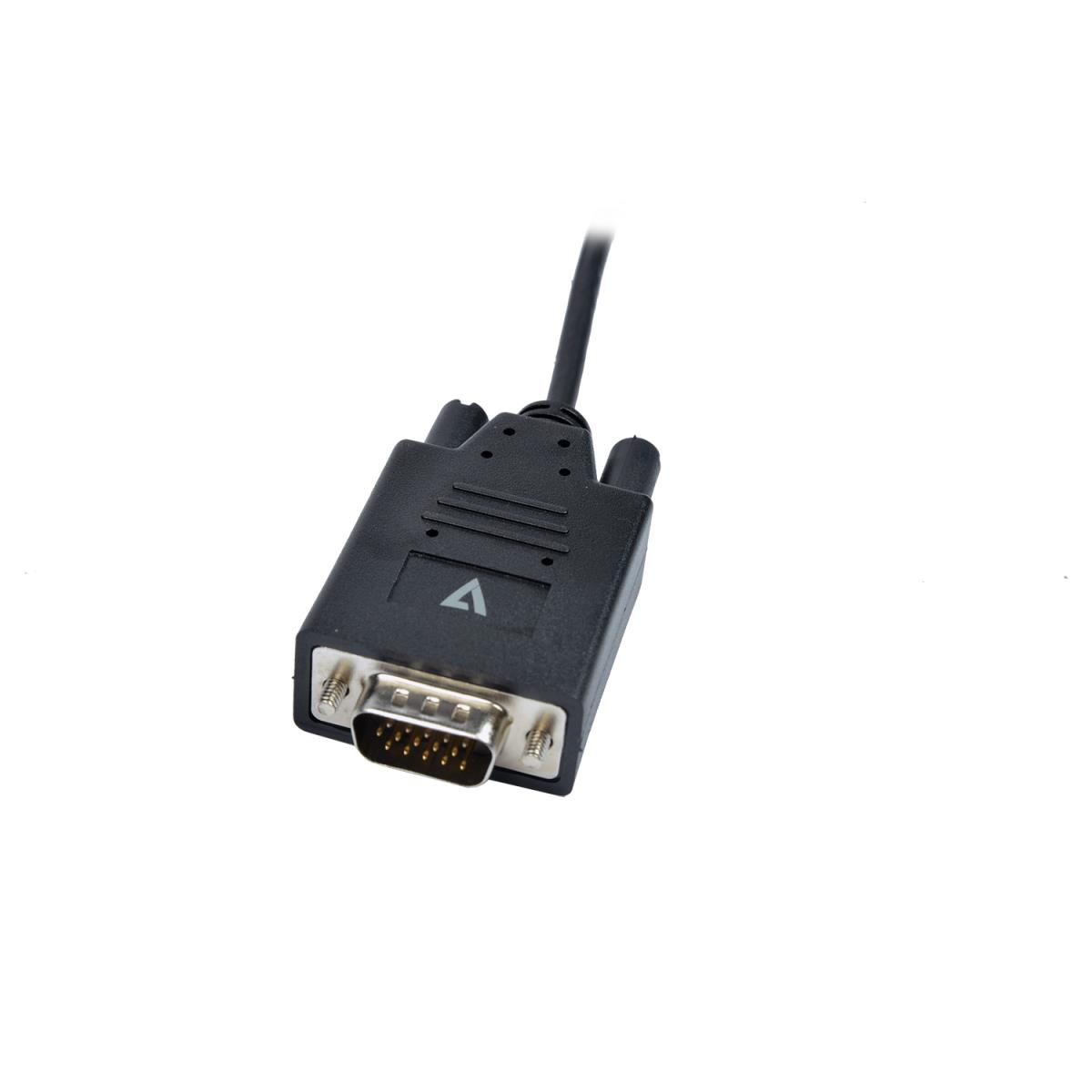 V7 - VIDEO SEVEN BLACK USB-C TO VGA VIDEO CABLE USB-C MALE TO VGA MALE 2M 6.6FT