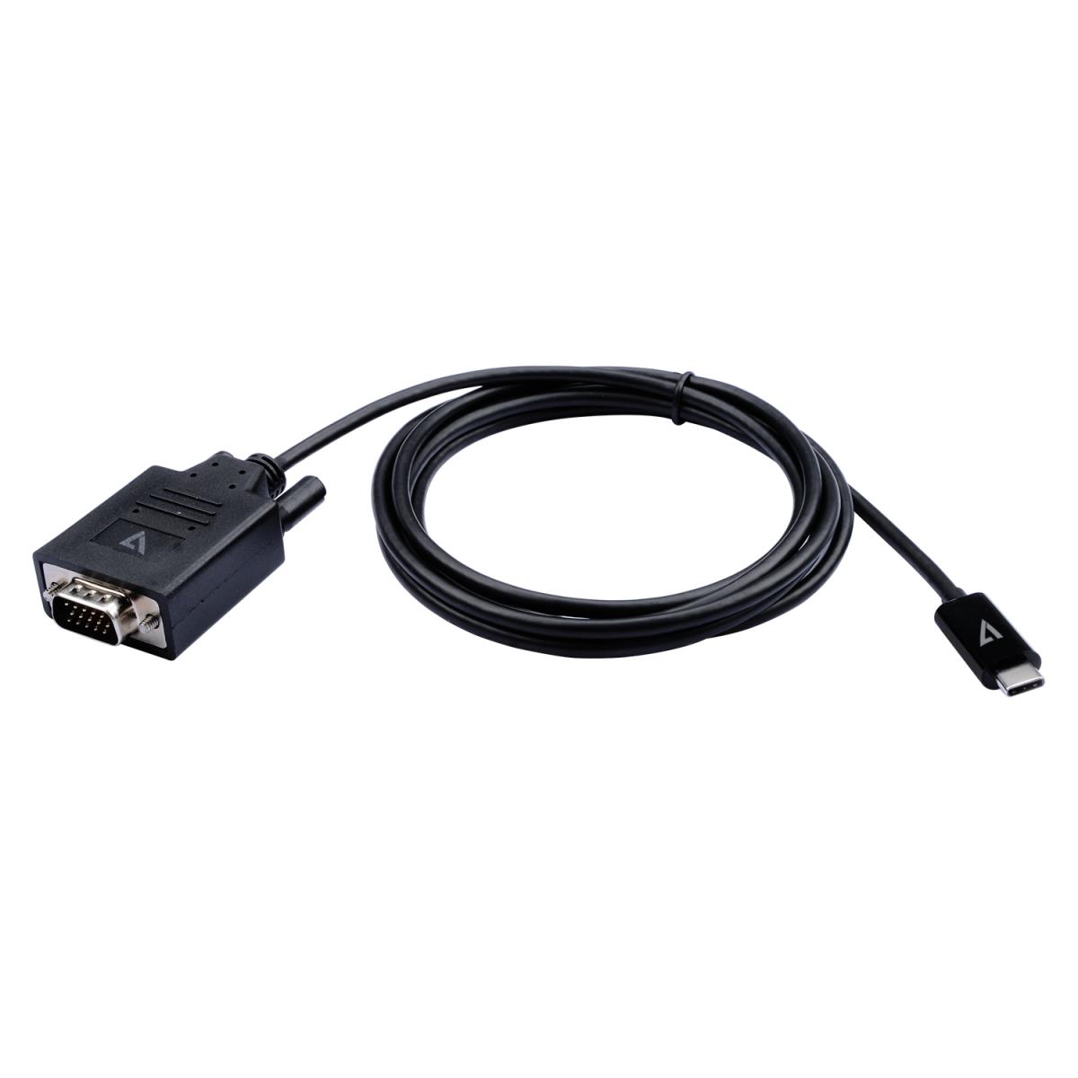 V7 - VIDEO SEVEN BLACK USB-C TO VGA VIDEO CABLE USB-C MALE TO VGA MALE 2M 6.6FT