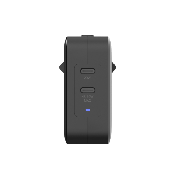 V7 - VIDEO SEVEN Wall Charger 2xUSB-c 65w Pd 3.0 Pps Black - Intl Plugs