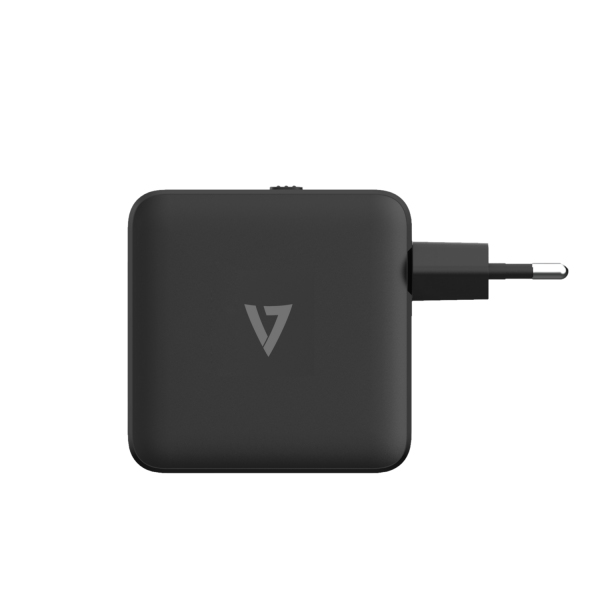 V7 - VIDEO SEVEN Wall Charger 2xUSB-c 65w Pd 3.0 Pps Black - Intl Plugs