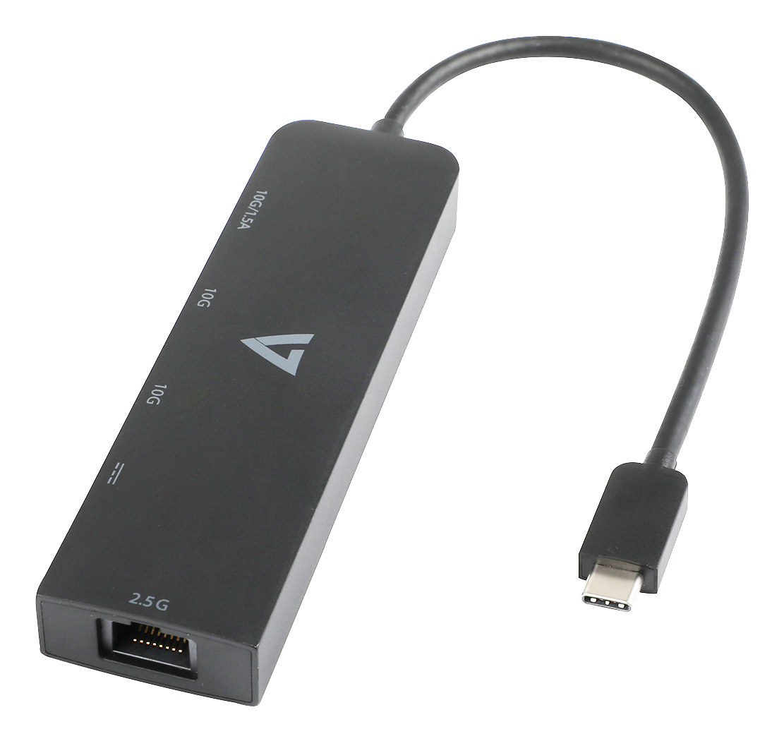 V7 - VIDEO SEVEN USB-C TO ETHENET 2.5G ADAPTER RJ-45 NETWORK HUB DONGLE 3XUSB-A