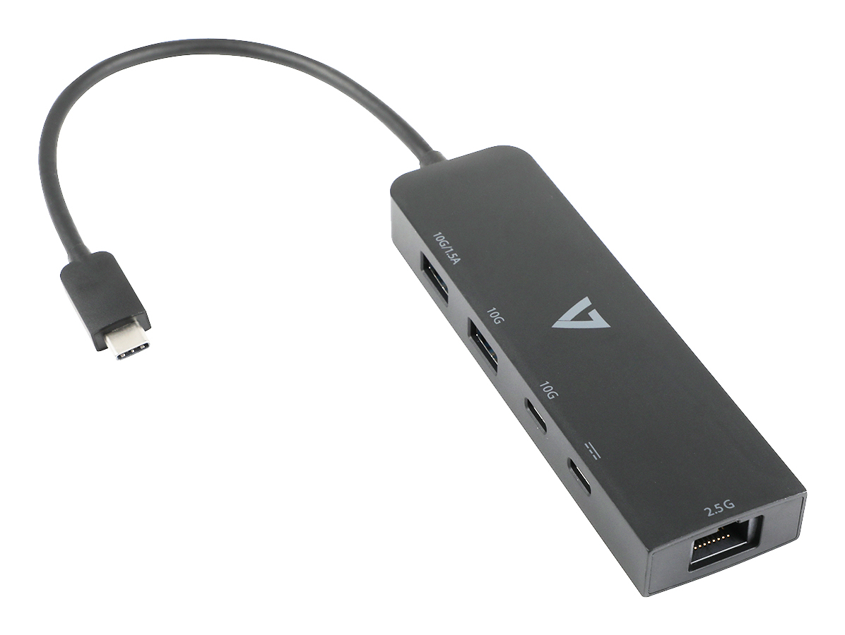 V7 - VIDEO SEVEN USB-C TO ETHENET 2.5G ADAPTER RJ-45 NETWORK HUB DONGLE 3XUSB-A