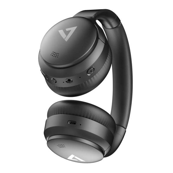 V7 - VIDEO SEVEN Wrls Bt Stereo Anc Headphones Intg Mic Aux Cable Blk