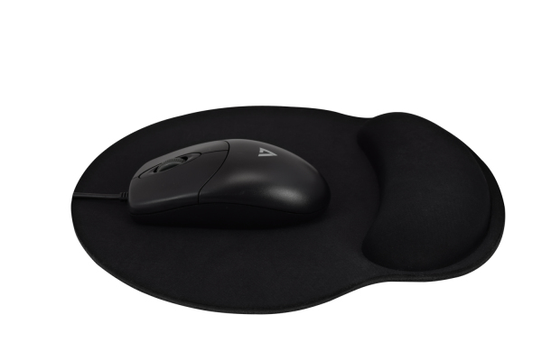 V7 - VIDEO SEVEN Memory Foam Support Mouse Pad Black 9 X 8in (230 X 200mm)