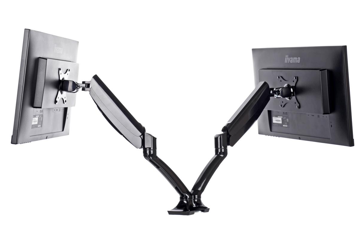 IiYAMA Dual Gas Spring Desk Mounting Arm DS3002C-B1/ Black