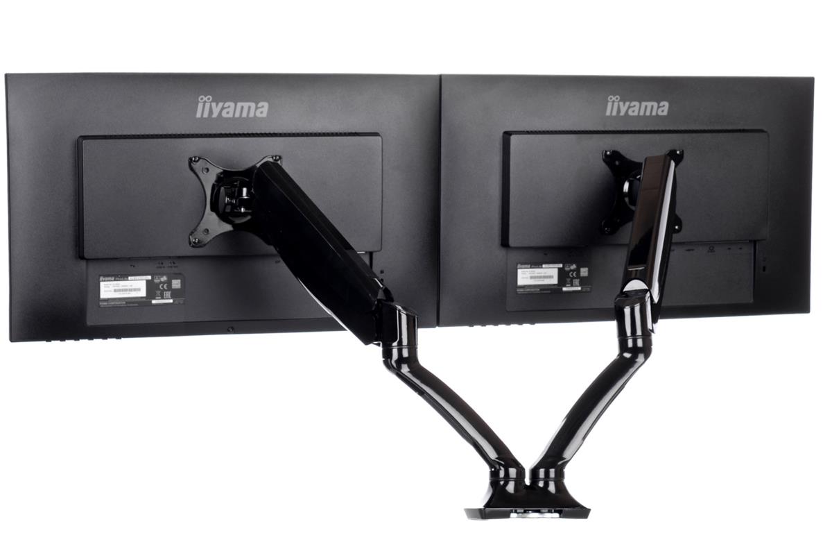 IiYAMA Dual Gas Spring Desk Mounting Arm DS3002C-B1/ Black