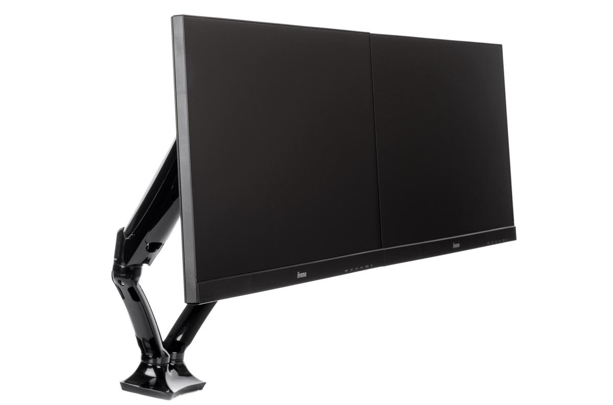IiYAMA Dual Gas Spring Desk Mounting Arm DS3002C-B1/ Black