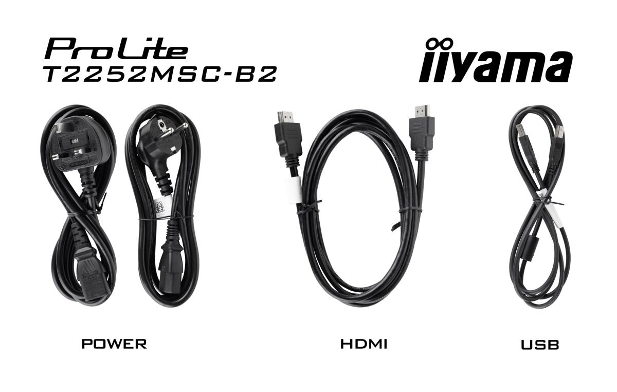 IiYAMA Touch Monitor - PROLITE T2252MSC-B2 - 22in - 1920x1080 (FHD) - Black