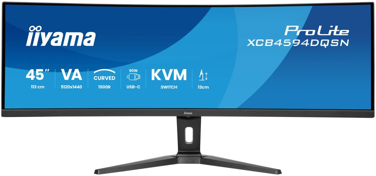 IiYAMA Desktop USB-C Monitor - ProLite XCB4594DQSN-B1 - 45in Curved 1500R - 5120x1440 (DQHD) - Black