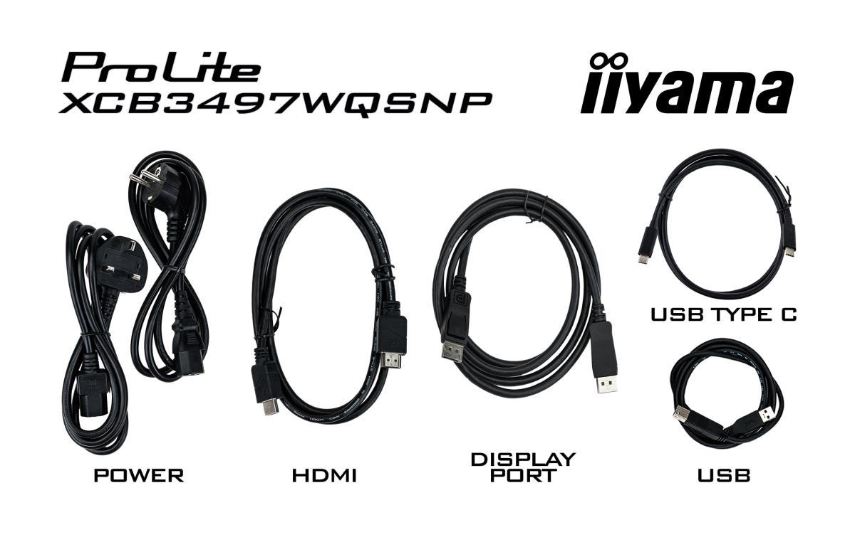 IiYAMA Desktop USB-C Monitor - ProLite XCB3497WQSNP-B1 - 34in Curved - 3440x1440 (UWQHD) - Black
