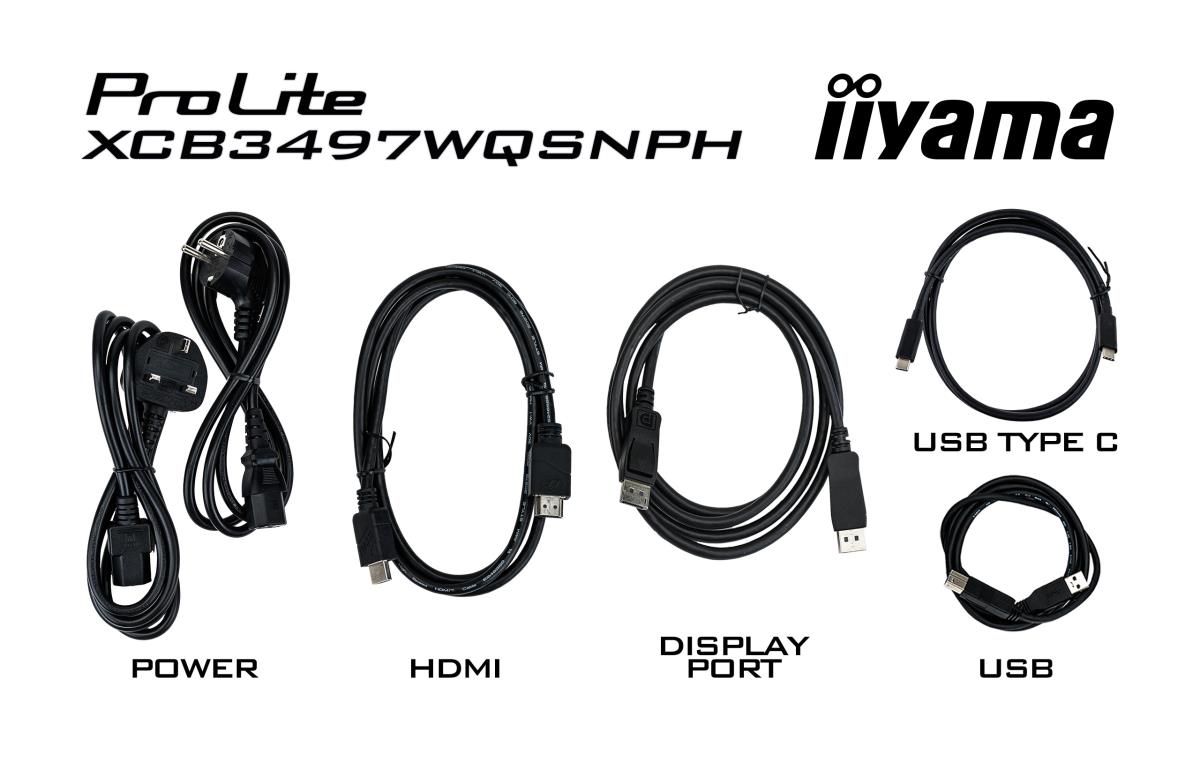 IiYAMA Desktop USB-C Monitor - ProLite XCB3497WQSNPH-B1 - 34in Curved - 3440x1440 (UWQHD) - Black