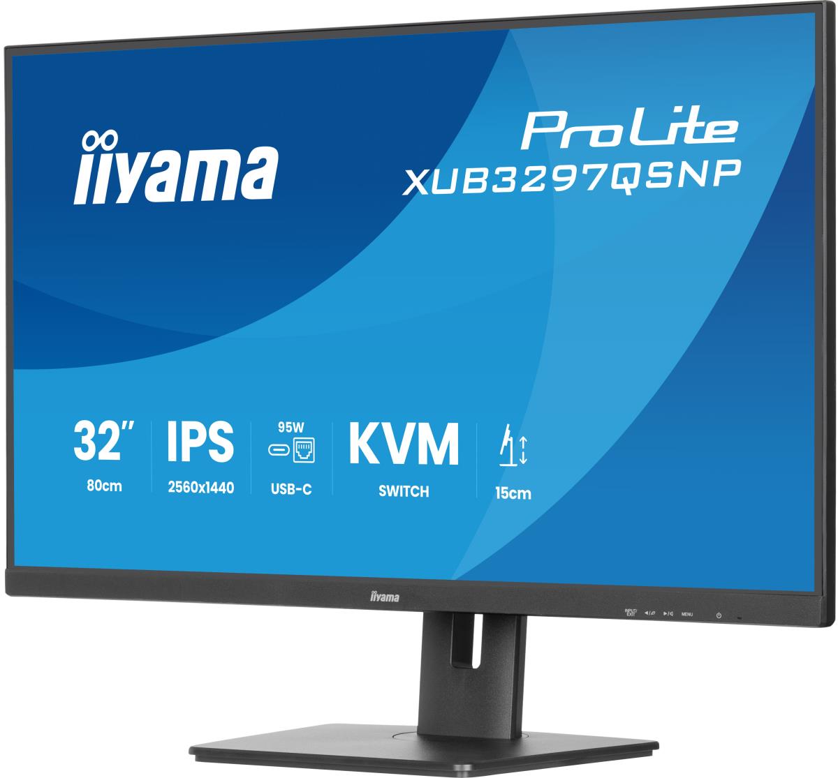 IiYAMA Desktop USB-C Monitor - ProLite XUB3297QSNP-B1 - 32in - 3840x2160 (UHD) - Black