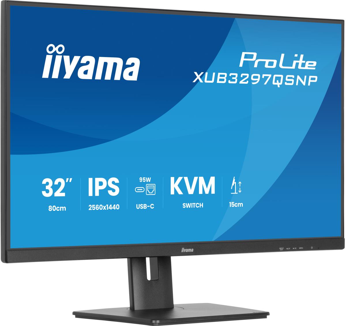 IiYAMA Desktop USB-C Monitor - ProLite XUB3297QSNP-B1 - 32in - 3840x2160 (UHD) - Black