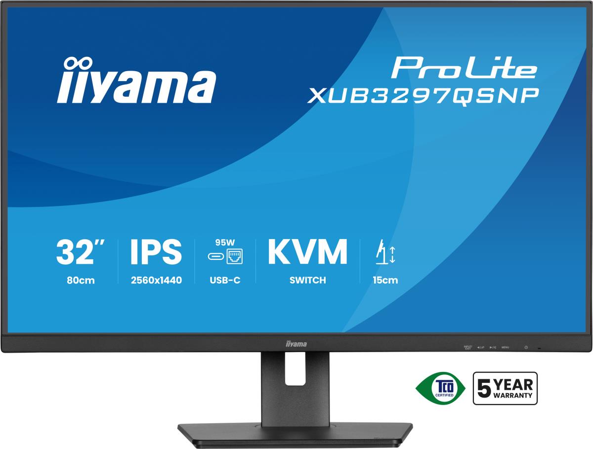 IiYAMA Desktop USB-C Monitor - ProLite XUB3297QSNP-B1 - 32in - 3840x2160 (UHD) - Black