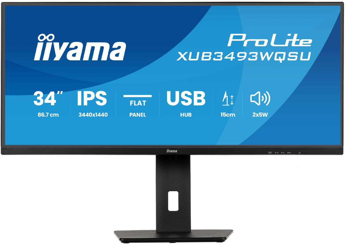 IiYAMA Desktop Monitor - ProLite XUB3493WQSU-B6 - 34in - 3440x1440 (UWQHD) - Black