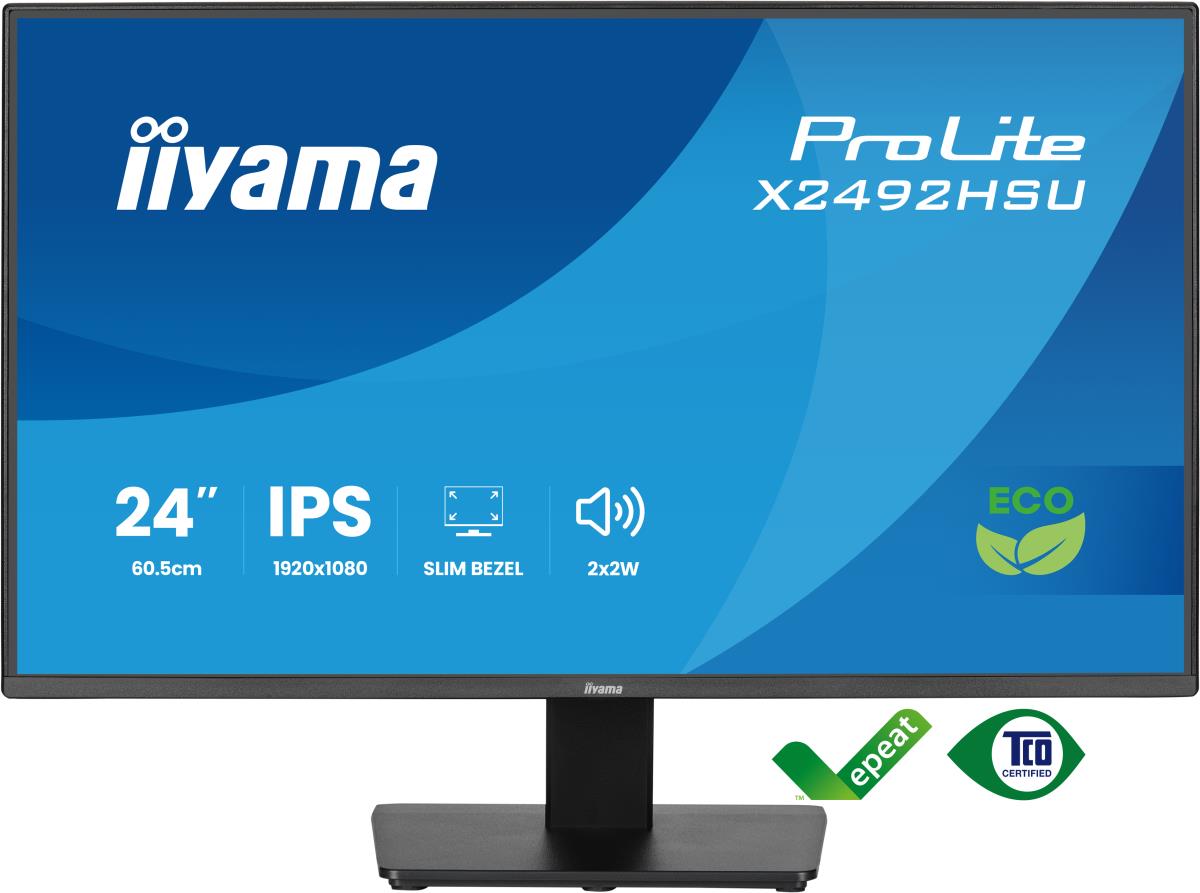 IiYAMA Desktop Monitor - ProLite X2492HSU-B1 - 24in - 1920x1080 (FHD) - Black