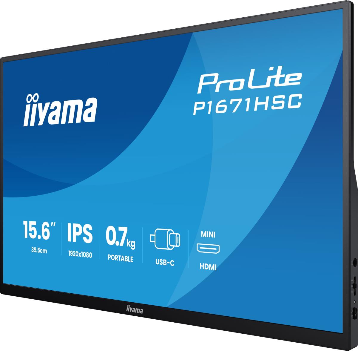 IiYAMA Desktop Monitor - ProLite P1671HSC-B1 - 16in - 1920x1080 (FHD) - Black