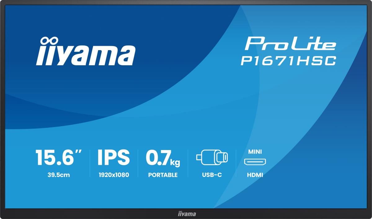 IiYAMA Desktop Monitor - ProLite P1671HSC-B1 - 16in - 1920x1080 (FHD) - Black