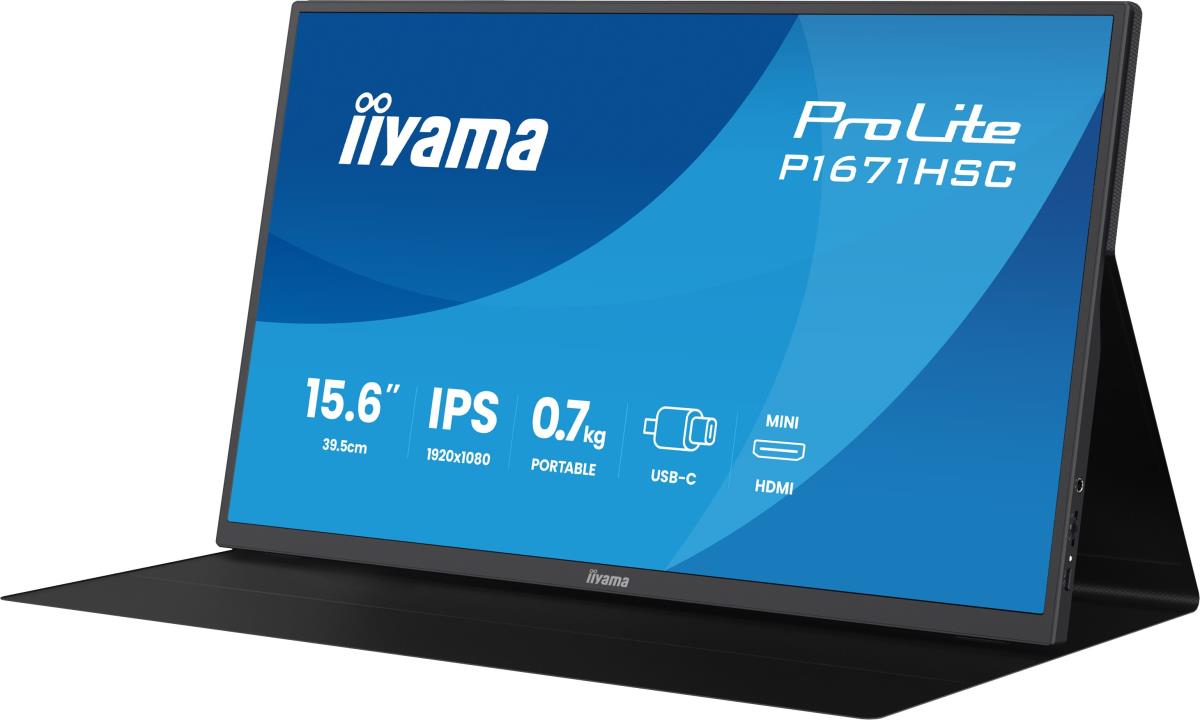 IiYAMA Desktop Monitor - ProLite P1671HSC-B1 - 16in - 1920x1080 (FHD) - Black