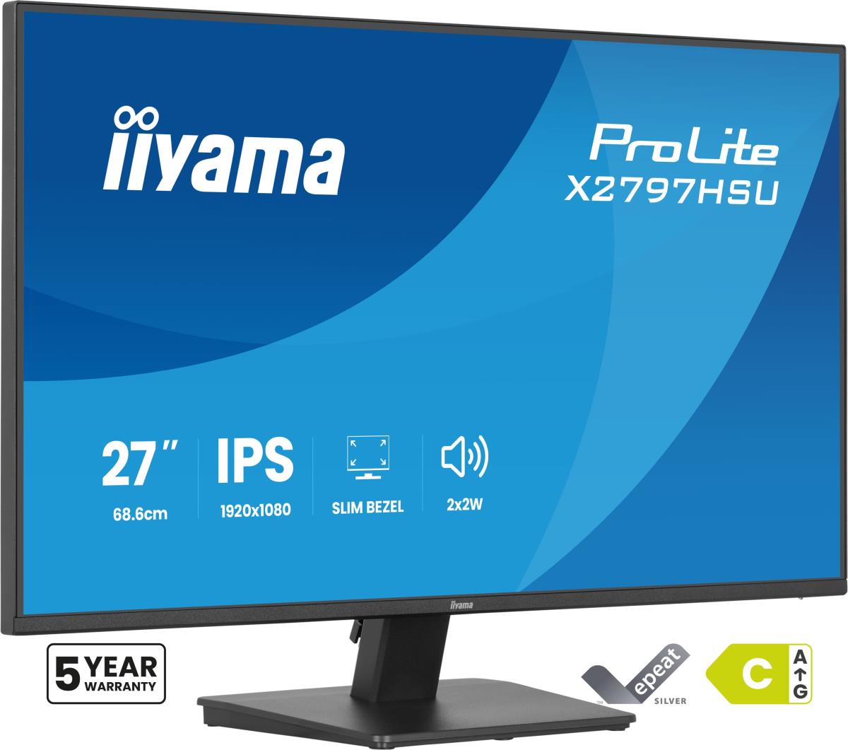 IiYAMA Desktop Monitor - ProLite X2797HSU-B1 - 27in - 1920x1080 (FHD) - Black