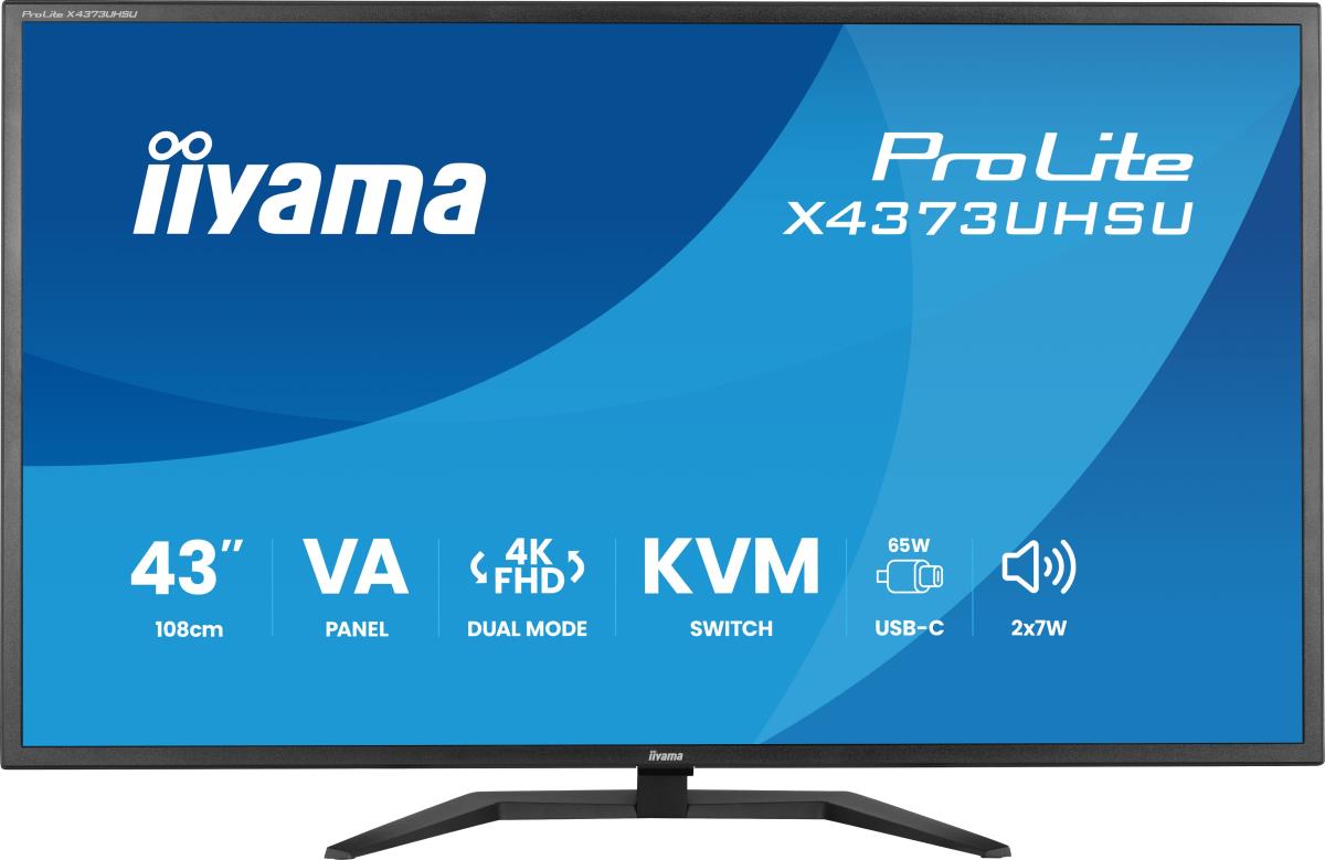 IiYAMA Large Format Monitor - ProLite X4373UHSU-B2 - 43in - 3840x2160 (UHD) - Black