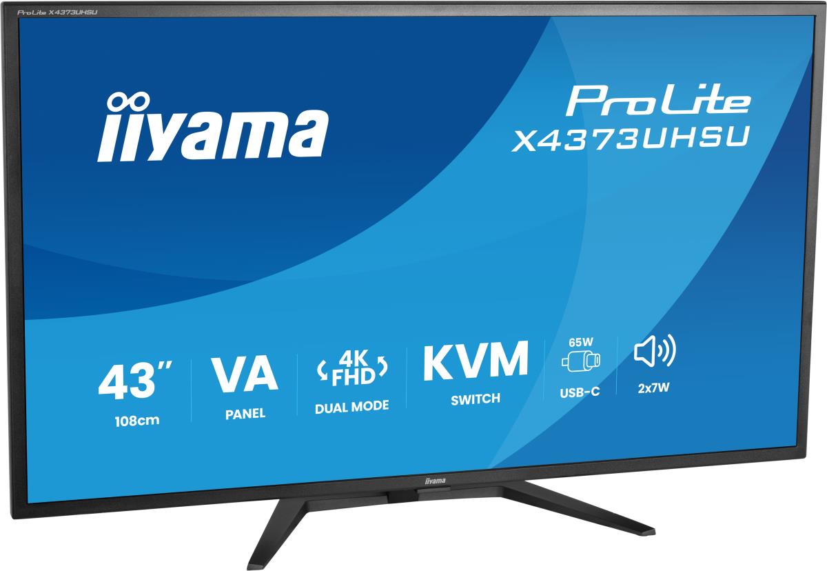 IiYAMA Large Format Monitor - ProLite X4373UHSU-B2 - 43in - 3840x2160 (UHD) - Black