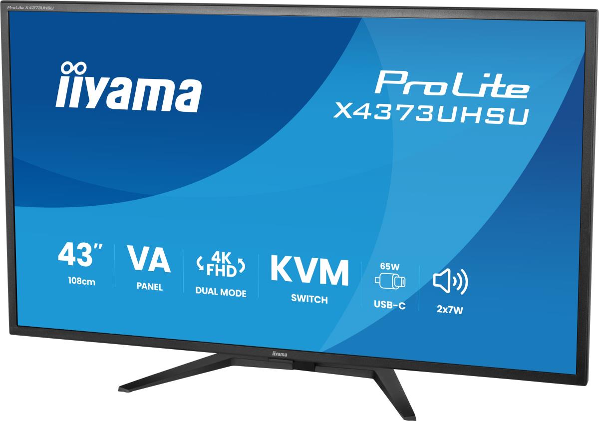 IiYAMA Large Format Monitor - ProLite X4373UHSU-B2 - 43in - 3840x2160 (UHD) - Black