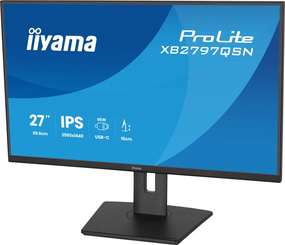 IiYAMA Desktop USB-C Monitor - ProLite XB2797QSN-B1 - 27in - 2560x1440 (WQHD) - Black