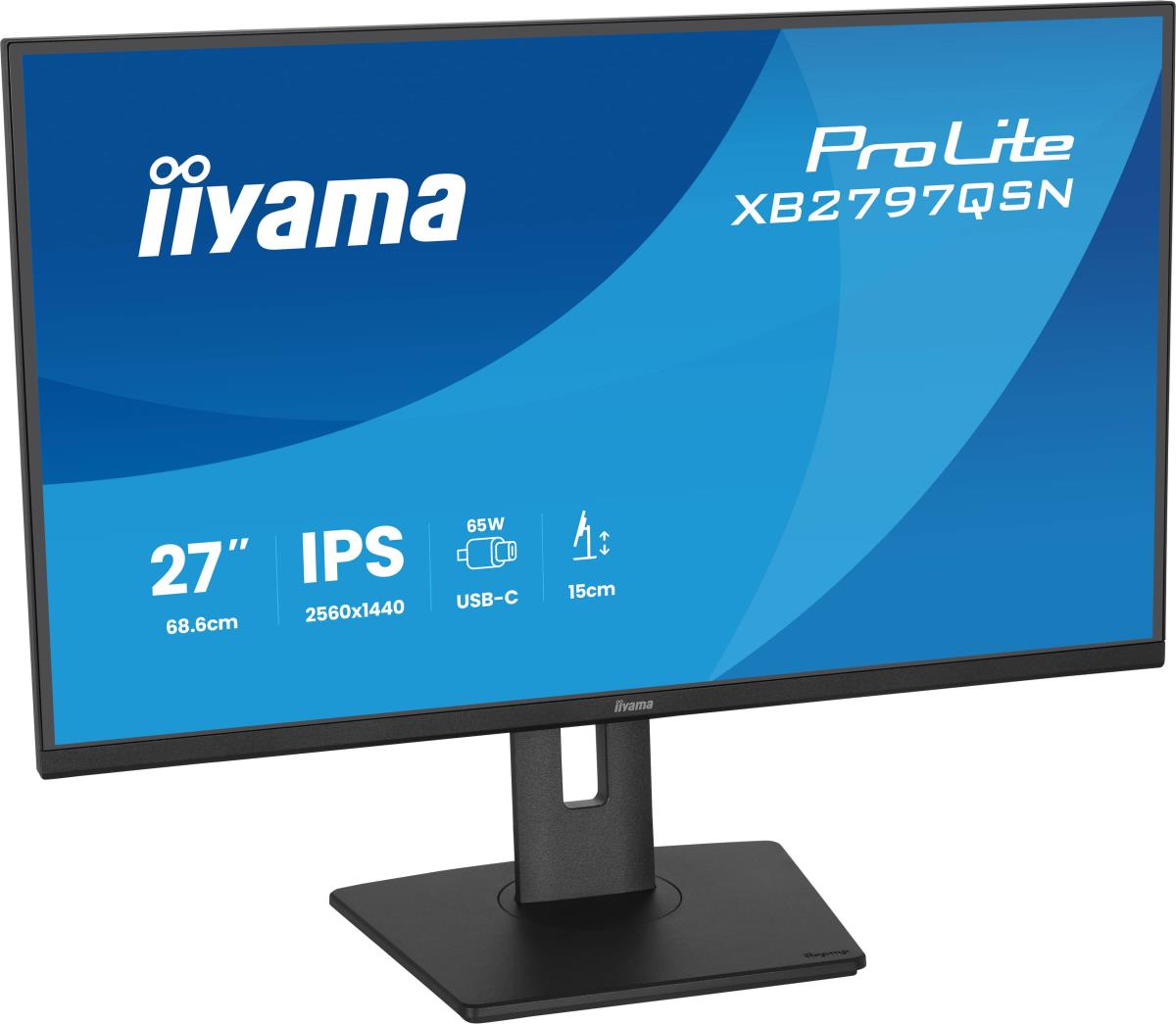 IiYAMA Desktop USB-C Monitor - ProLite XB2797QSN-B1 - 27in - 2560x1440 (WQHD) - Black