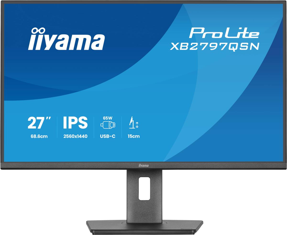 IiYAMA Desktop USB-C Monitor - ProLite XB2797QSN-B1 - 27in - 2560x1440 (WQHD) - Black