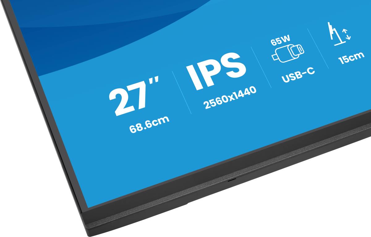 IiYAMA Desktop USB-C Monitor - ProLite XB2797QSN-B1 - 27in - 2560x1440 (WQHD) - Black