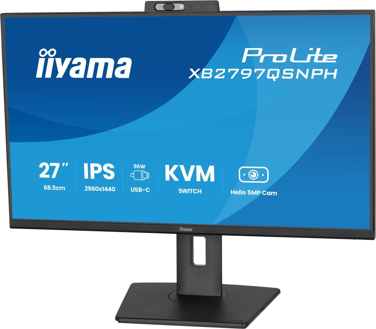 IiYAMA Desktop USB-C Monitor - ProLite XB2797QSNPH-B1 - 27in - 2560x1440 (WQHD) - Black
