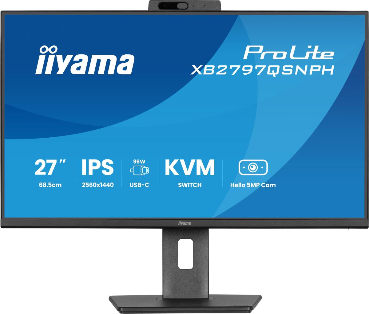 IiYAMA Desktop USB-C Monitor - ProLite XB2797QSNPH-B1 - 27in - 2560x1440 (WQHD) - Black