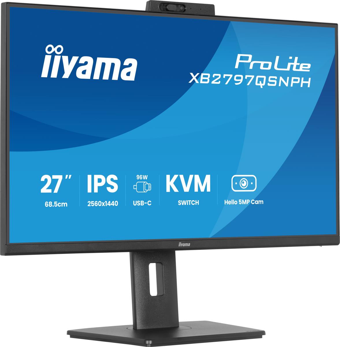 IiYAMA Desktop USB-C Monitor - ProLite XB2797QSNPH-B1 - 27in - 2560x1440 (WQHD) - Black