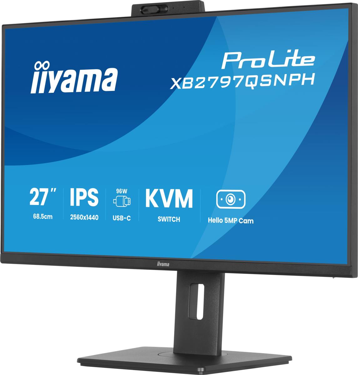 IiYAMA Desktop USB-C Monitor - ProLite XB2797QSNPH-B1 - 27in - 2560x1440 (WQHD) - Black