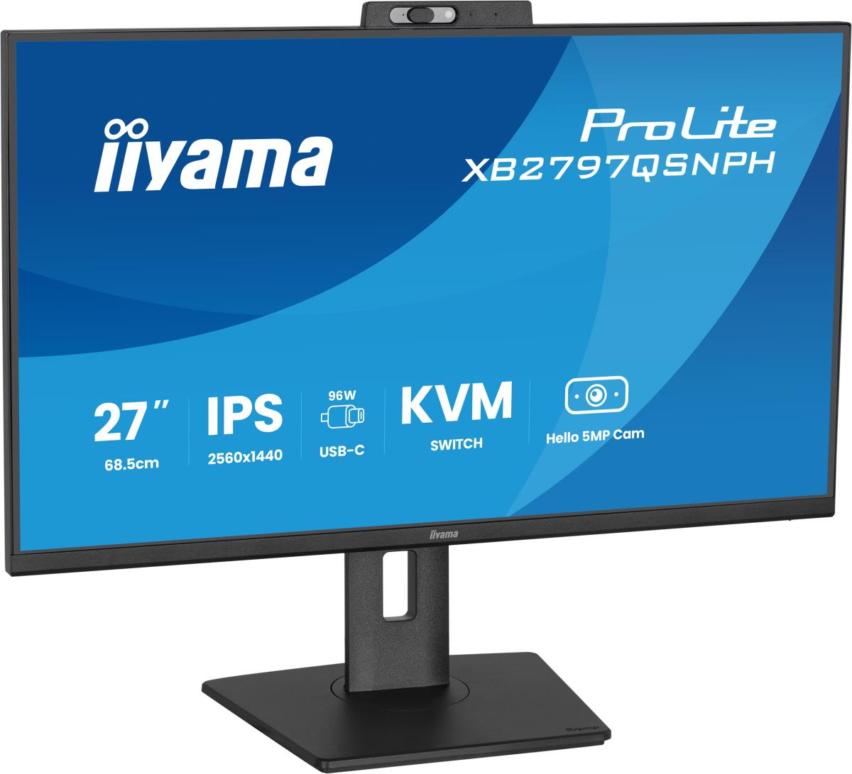 IiYAMA Desktop USB-C Monitor - ProLite XB2797QSNPH-B1 - 27in - 2560x1440 (WQHD) - Black